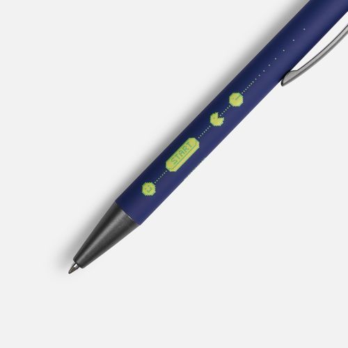 Ручка шариковая Atento Soft Touch со стилусом, темно-синяя