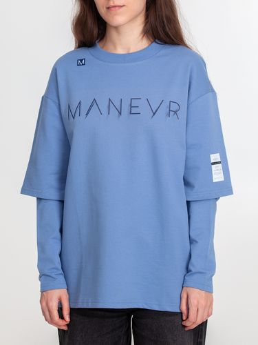 Футболка оверсайз с двойным рукавом Kosmos, синяя