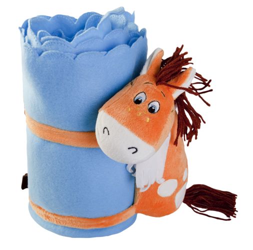 Игрушка «Конь» с синим пледом