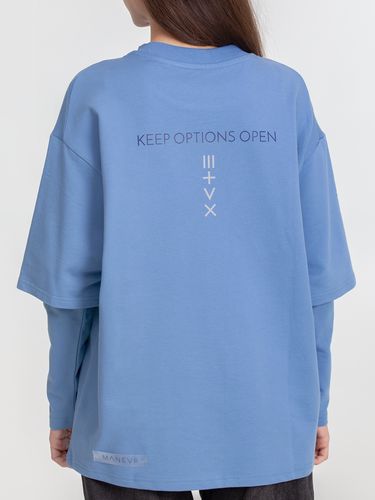 Футболка оверсайз с двойным рукавом Kosmos, синяя