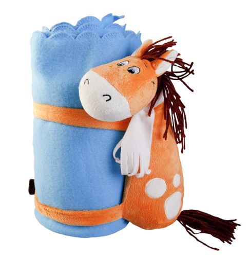 Игрушка «Конь» с синим пледом