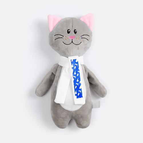 Мягкая игрушка Beastie Toys, котик с белым шарфом