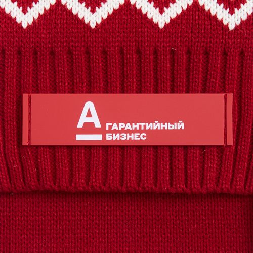 Шарф Elnik, красный с молочно-белым