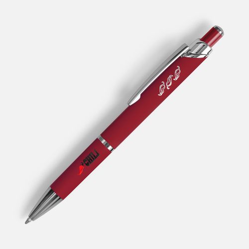 Ручка шариковая Chromos Soft Touch, красная