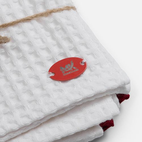 Набор кухонных полотенец Good Wipe, белый с красным