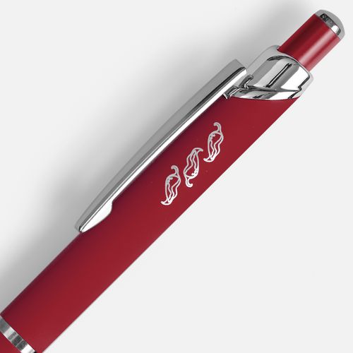 Ручка шариковая Chromos Soft Touch, красная