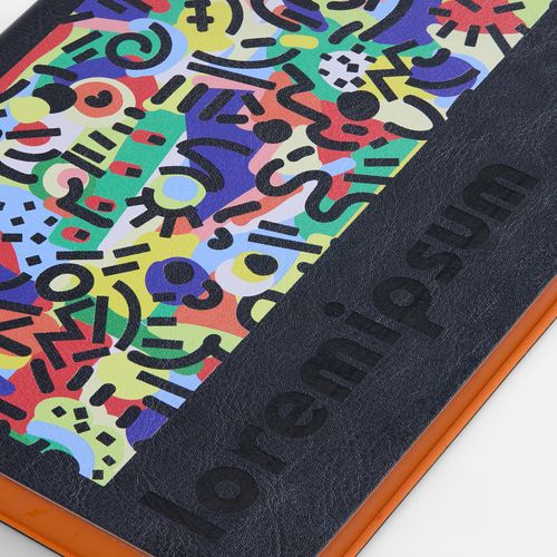 Ежедневник Doppio, недатированный, синий с оранжевым