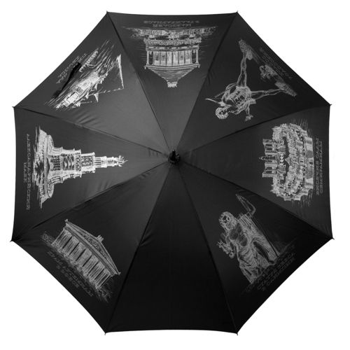 Зонт-трость «Восьмое чудо света», черный