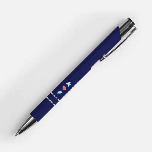 Ручка шариковая Keskus Soft Touch, темно-синяя