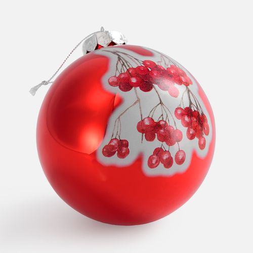 Елочный шар Finery Gloss, 10 см, глянцевый красный