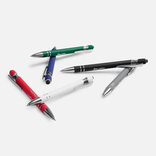 Ручка шариковая Pointer Soft Touch со стилусом, черная