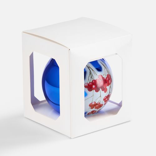 Елочный шар Finery Gloss, 8 см, глянцевый синий