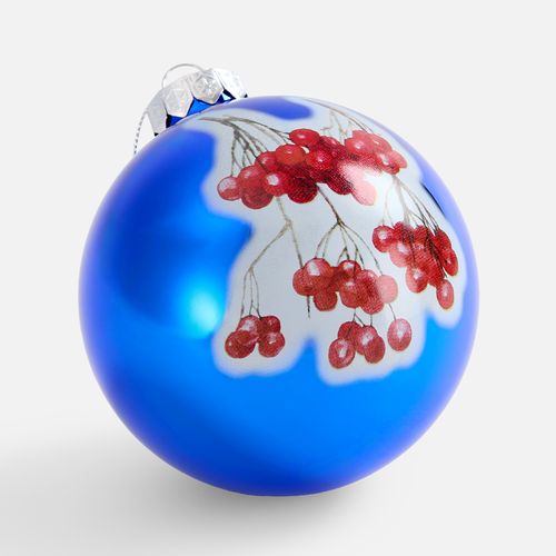 Елочный шар Finery Gloss, 8 см, глянцевый синий