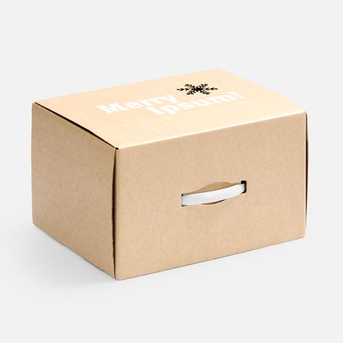 Коробка Matter High Light, крафт с белой ручкой