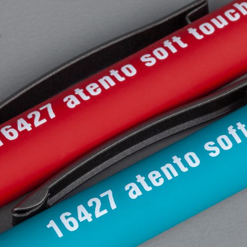 Ручка шариковая Atento Soft Touch, бирюзовая