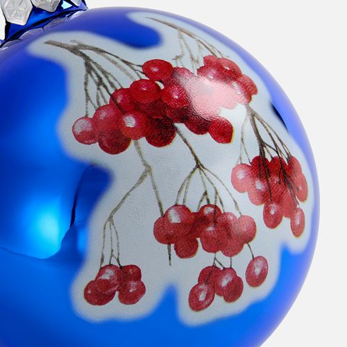 Елочный шар Finery Gloss, 8 см, глянцевый синий