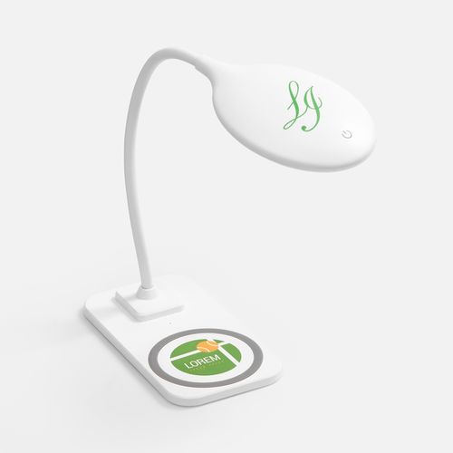 Настольная лампа с беспроводной зарядкой Modicum, белая