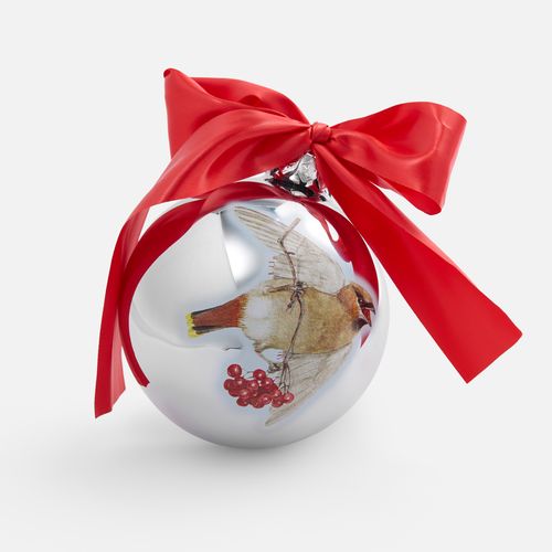 Елочный шар Finery Gloss, 8 см, глянцевый серебристый