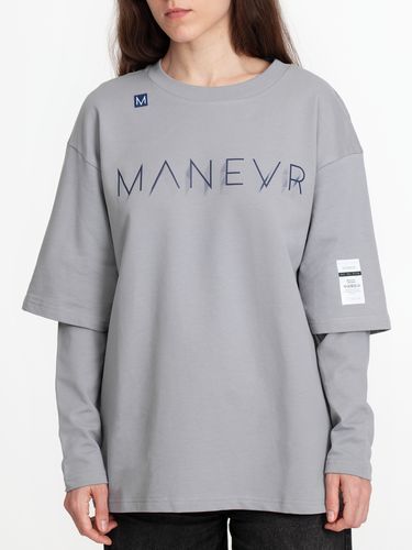 Футболка оверсайз с двойным рукавом Kosmos, светло-серая