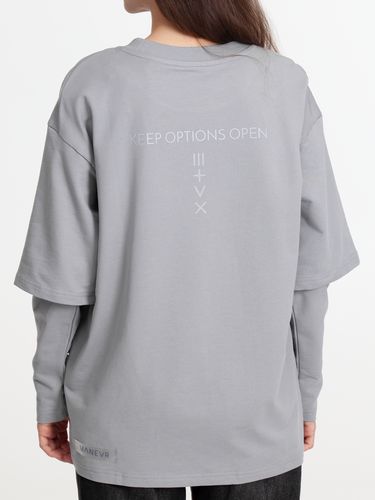 Футболка оверсайз с двойным рукавом Kosmos, светло-серая