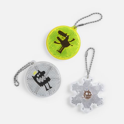 Пешеходный светоотражатель с цепочкой «Круг», белый