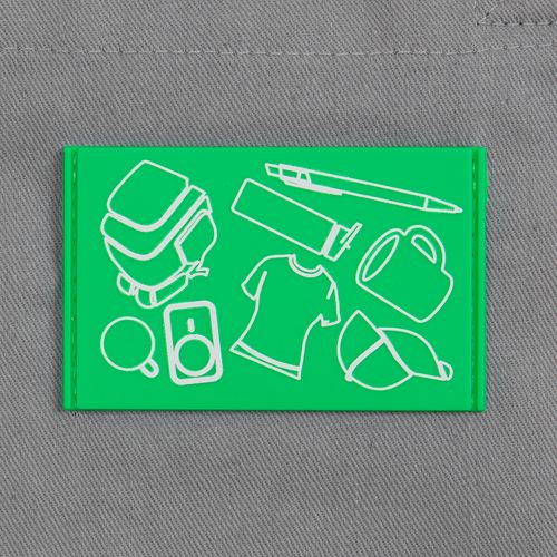 Лейбл из ПВХ Dzeta, ХL, зеленый неон