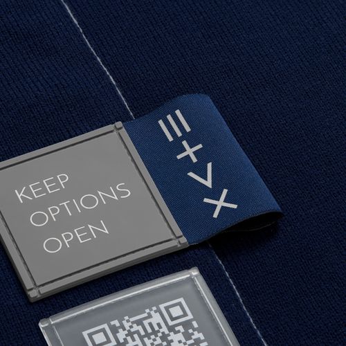 Лейбл тканевый Epsilon, XL, темно-синий