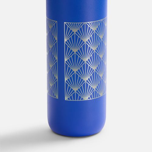 Термостакан X1 с цветной кнопкой, синий с оранжевым