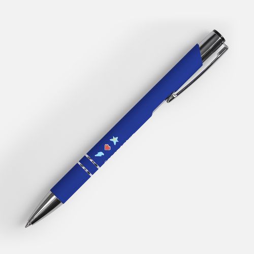 Ручка шариковая Keskus Soft Touch, ярко-синяя