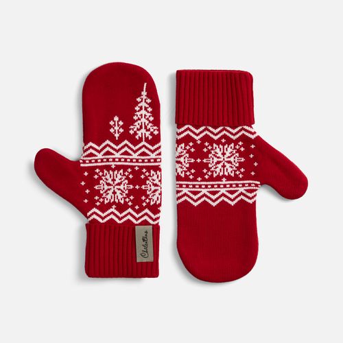 Варежки Elnik, красные с молочно-белым