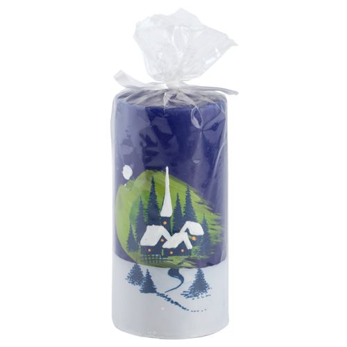 Свеча ручной работы «Северное сияние», в форме цилиндра