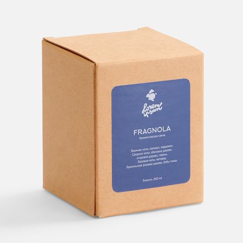 Ароматическая свеча Fragnola, пряная древесина и кардамон, темно-синяя