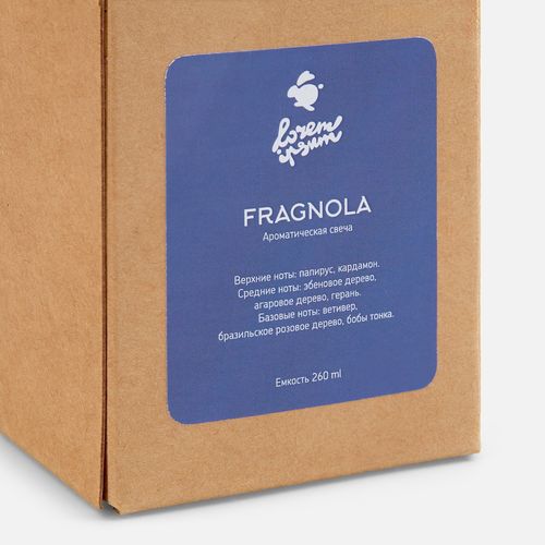 Ароматическая свеча Fragnola, пряная древесина и кардамон, темно-синяя