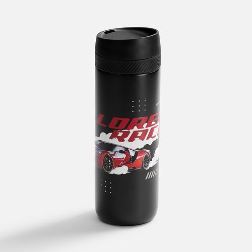 Термостакан X1 с цветной кнопкой, черный с зеленым