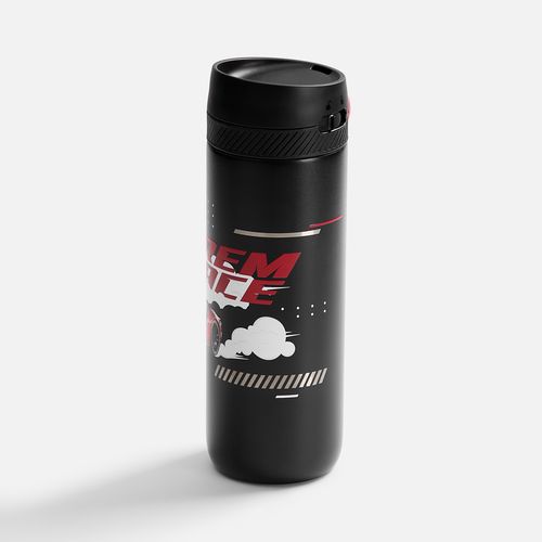 Термостакан X1 с цветной кнопкой, черный с зеленым