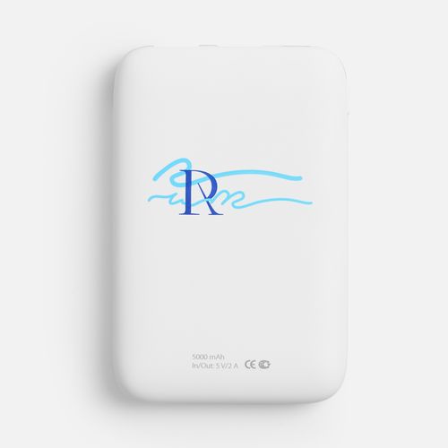 Внешний аккумулятор Fast Trick, белый с УФ-печатью и тампопечатью