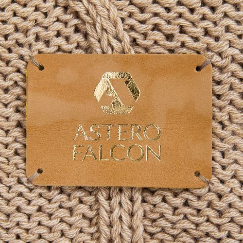 Лейбл кожаный Beta, XL, бежевый