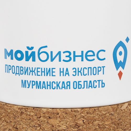 Кружка с пробковой подставкой Corky, белая
