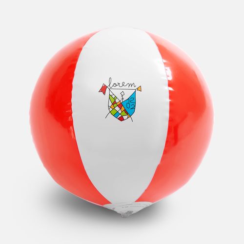 Надувной пляжный мяч Cruise, красный с белым