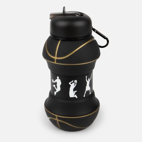 Складная бутылка для воды Basketball Flex, черная