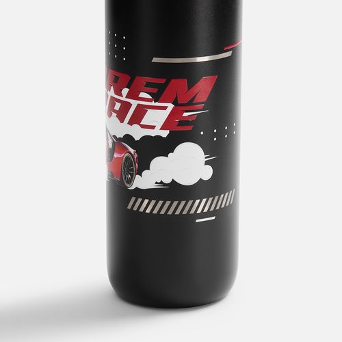 Термостакан X1 с цветной кнопкой, черный с зеленым