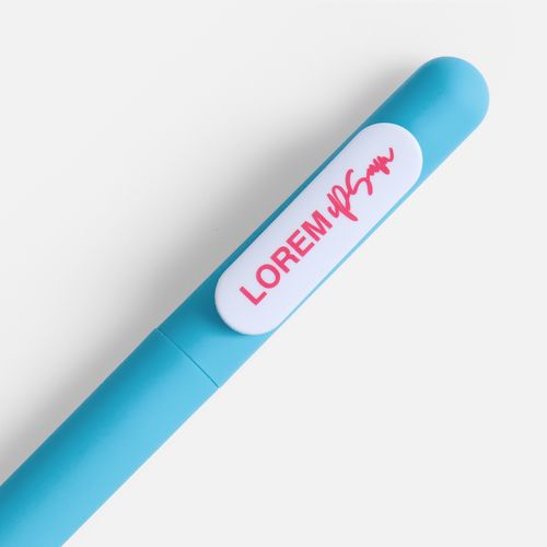 Ручка шариковая Swiper Soft Touch, голубая с белым