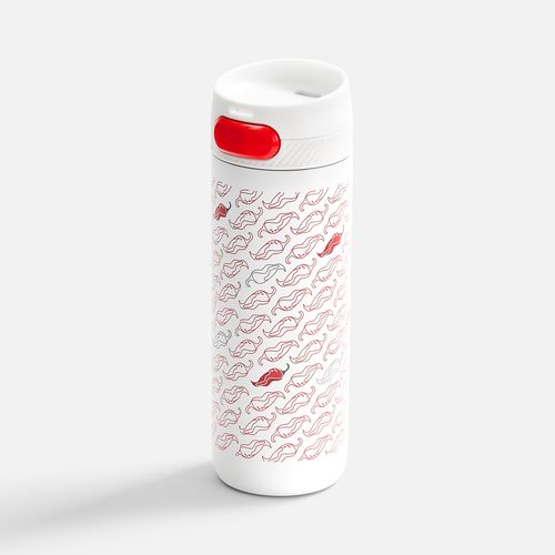 Термостакан X1 с цветной кнопкой, белый с красным