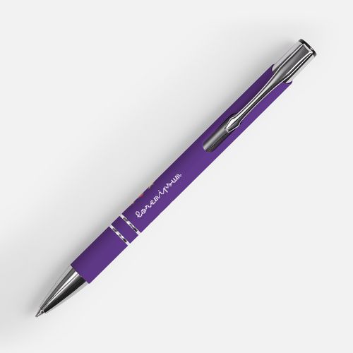 Ручка шариковая Keskus Soft Touch, фиолетовая