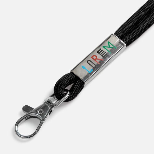 Шнурок для бейджа Tube Metal, черный