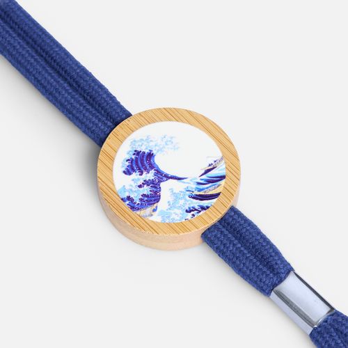 Шнурок для бейджа Tube Wood, синий