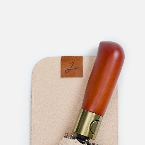 Зонт складной Cloudburst в подарочной упаковке, бежевый