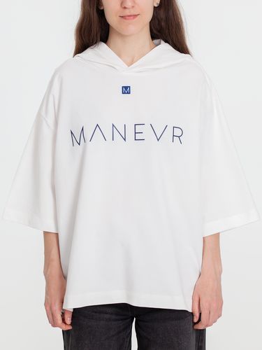 Футболка оверсайз унисекс с капюшоном Neofit, молочно-белая