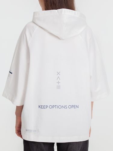 Футболка оверсайз унисекс с капюшоном Neofit, молочно-белая