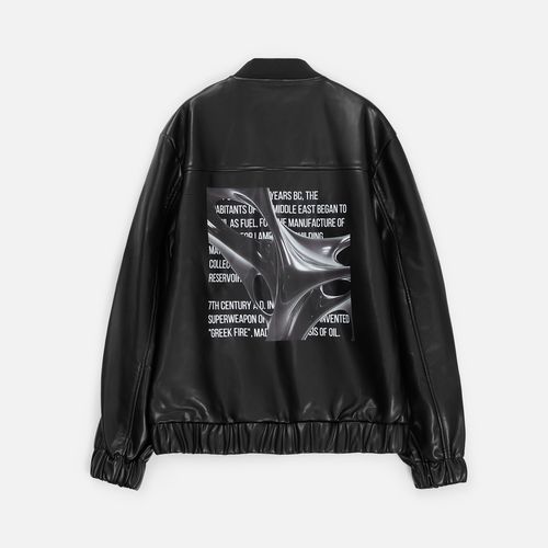 Бомбер из искусственной кожи Univer, черный